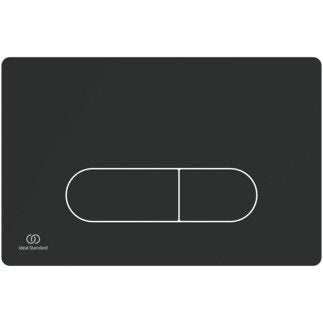 Placca comando meccanico per cassette Prosys nero Oleas M1, vista frontale su sfondo bianco