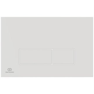 Placca comando meccanico per cassette wc Prosys bianco, vista laterale del profilo e della forma