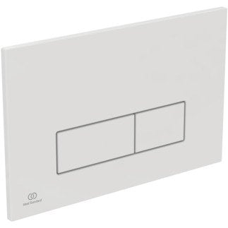 Placca comando meccanico per cassette wc Prosys bianco, vista frontale su sfondo bianco