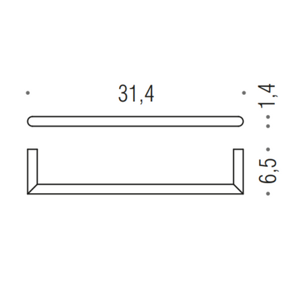 Colombo design mini b40090cr portasciugamani 30 cm a muro cromo