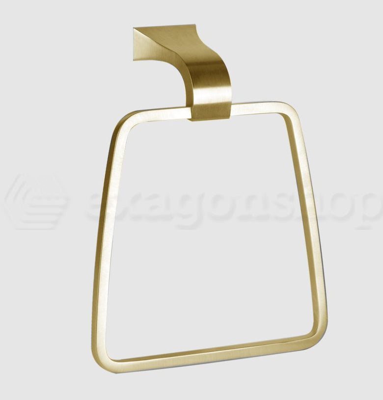 Porta Salvietta Ad Anello Oro Mimi Gessi, dettaglio ravvicinato del materiale e dell'aggancio