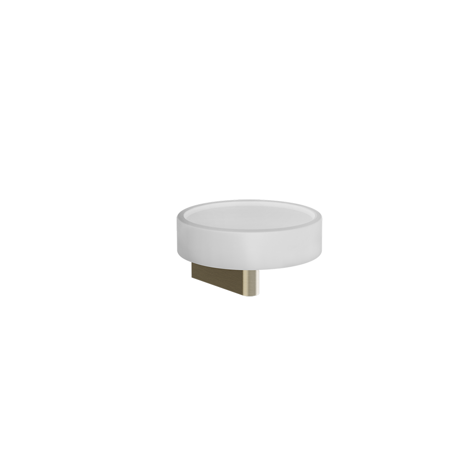 Porta sapone a muro bianco brass brushed Gessi 00 Bianco montato a parete, vista del design e della finitura