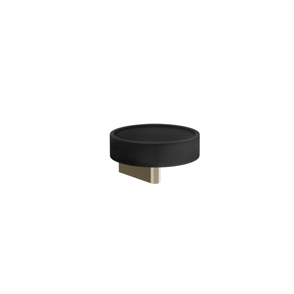 Porta sapone a muro nero brass brushed Gessi montato a parete, vista del design e della finitura