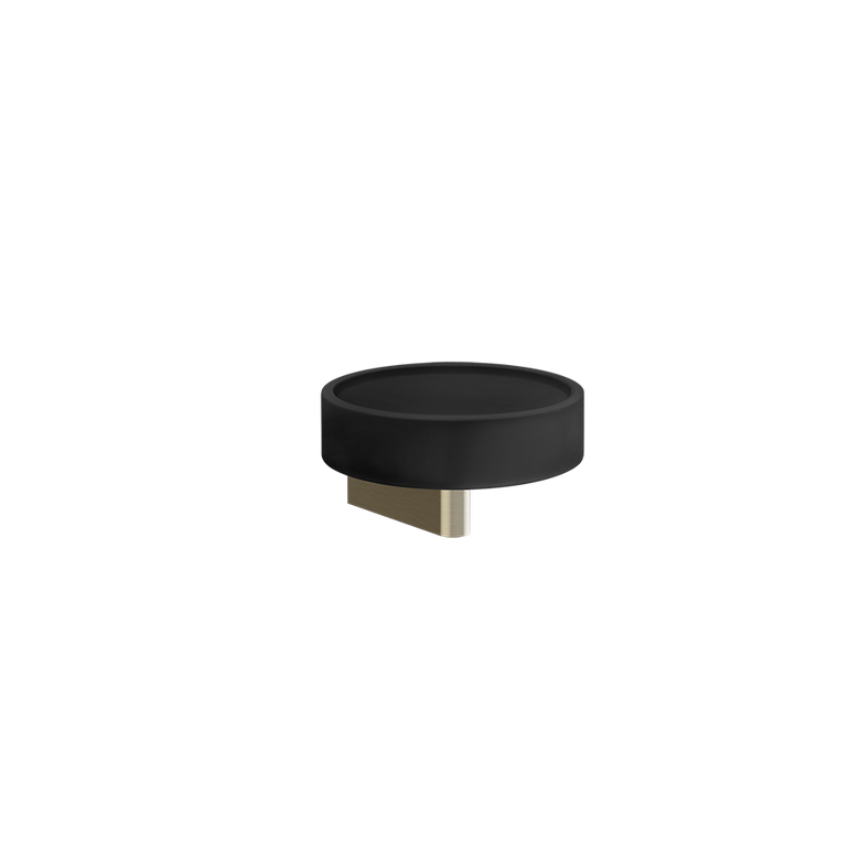 Porta sapone a muro nero brass brushed Gessi montato a parete, vista del design e della finitura