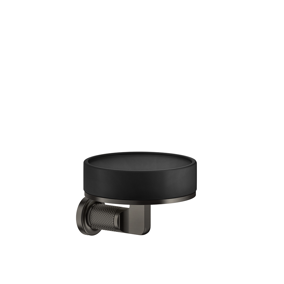 Porta sapone a parete nero black xl inciso gessi montato a parete, vista del design e della finitura