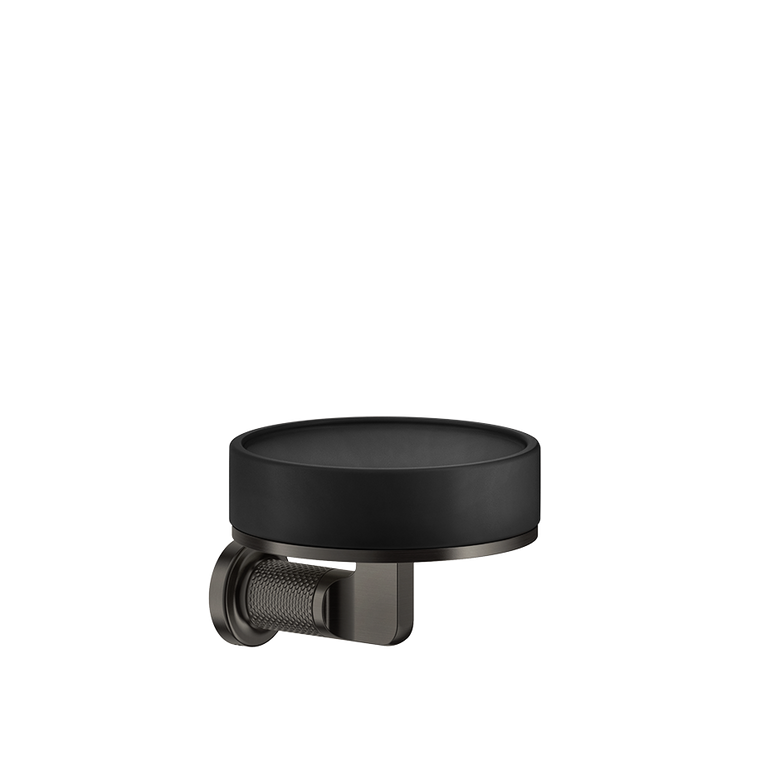 Porta sapone a parete nero black xl inciso gessi montato a parete, vista del design e della finitura