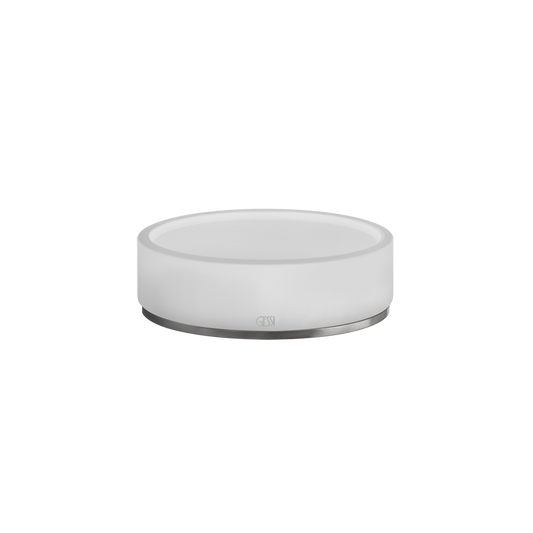 Porta sapone da appoggio bianco steel brushed 54725 gessi