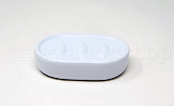 Porta sapone da appoggio in ceramica bianco Sidney