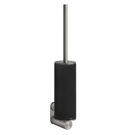Porta scopino wc a muro nero steel brushed 54720 gessi