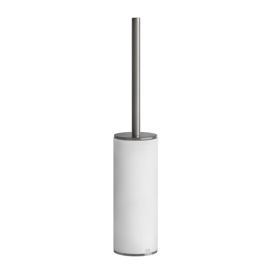 Porta scopino wc da appoggio bianco steel brushed 54743 gessi