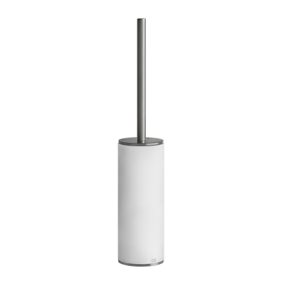 Porta scopino wc da appoggio bianco steel brushed 54743 gessi