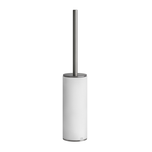Porta scopino wc da appoggio bianco steel brushed 54743 gessi