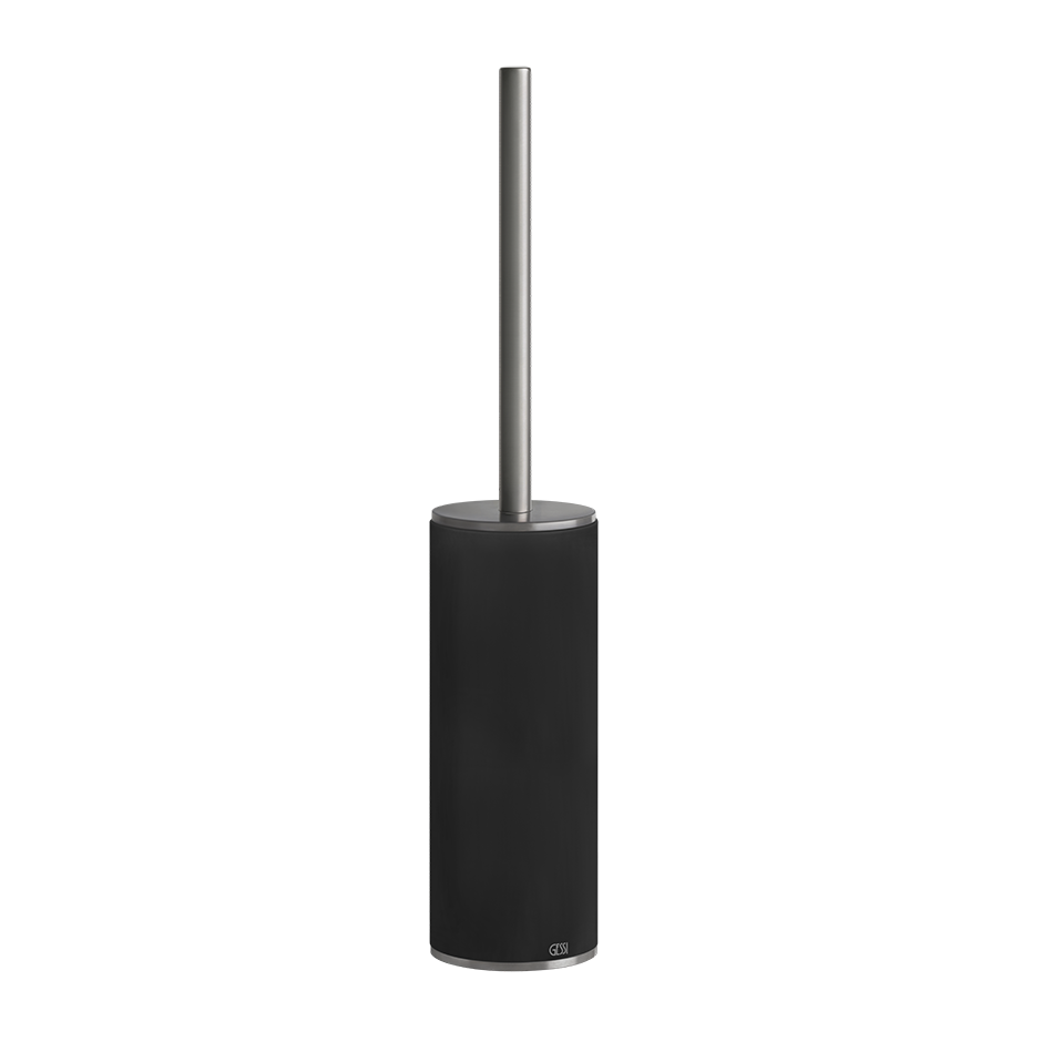 Porta scopino wc da appoggio nero steel brushed 54744 gessi