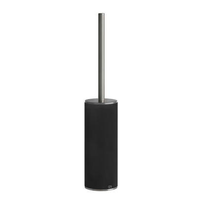 Porta scopino wc da appoggio nero steel brushed 54744 gessi