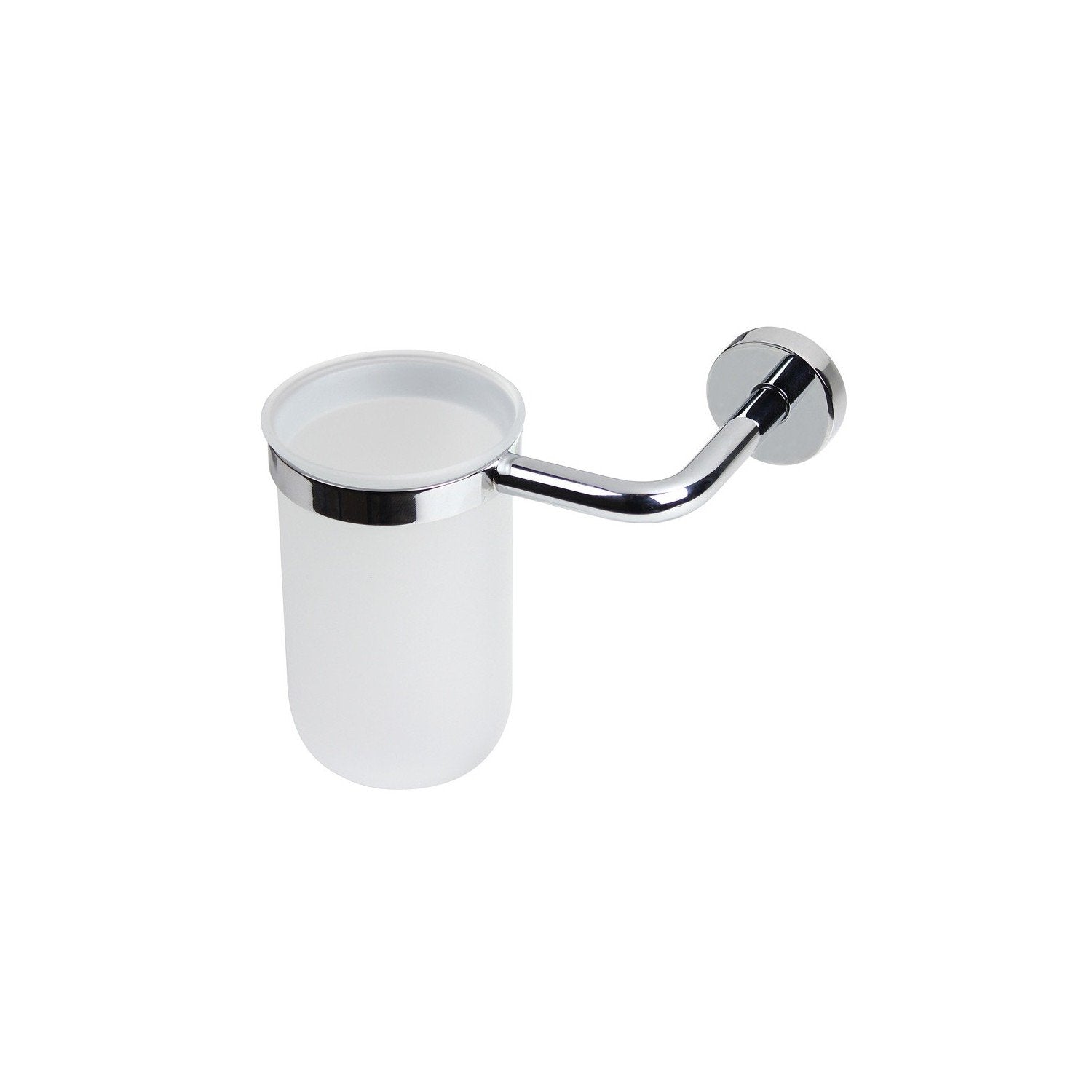 Koh-i-noor Tito 7418kk bicchiere poraspazzolini in vetro Cromo Lucido in vetro acidato e ottone montato a parete, vista...