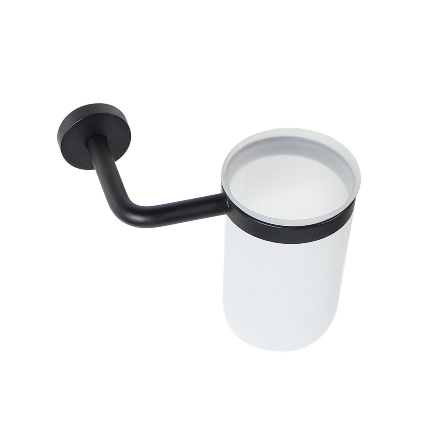 Koh-i-noor Tito 7418N bicchiere poraspazzolini in vetro in vetro acidato e ottone montato a parete, vista del design e...