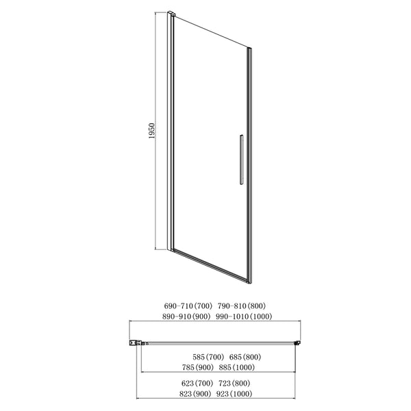 Box doccia 70x80 doppio battente vetro temperato 6 mm 195 H cromo Linje