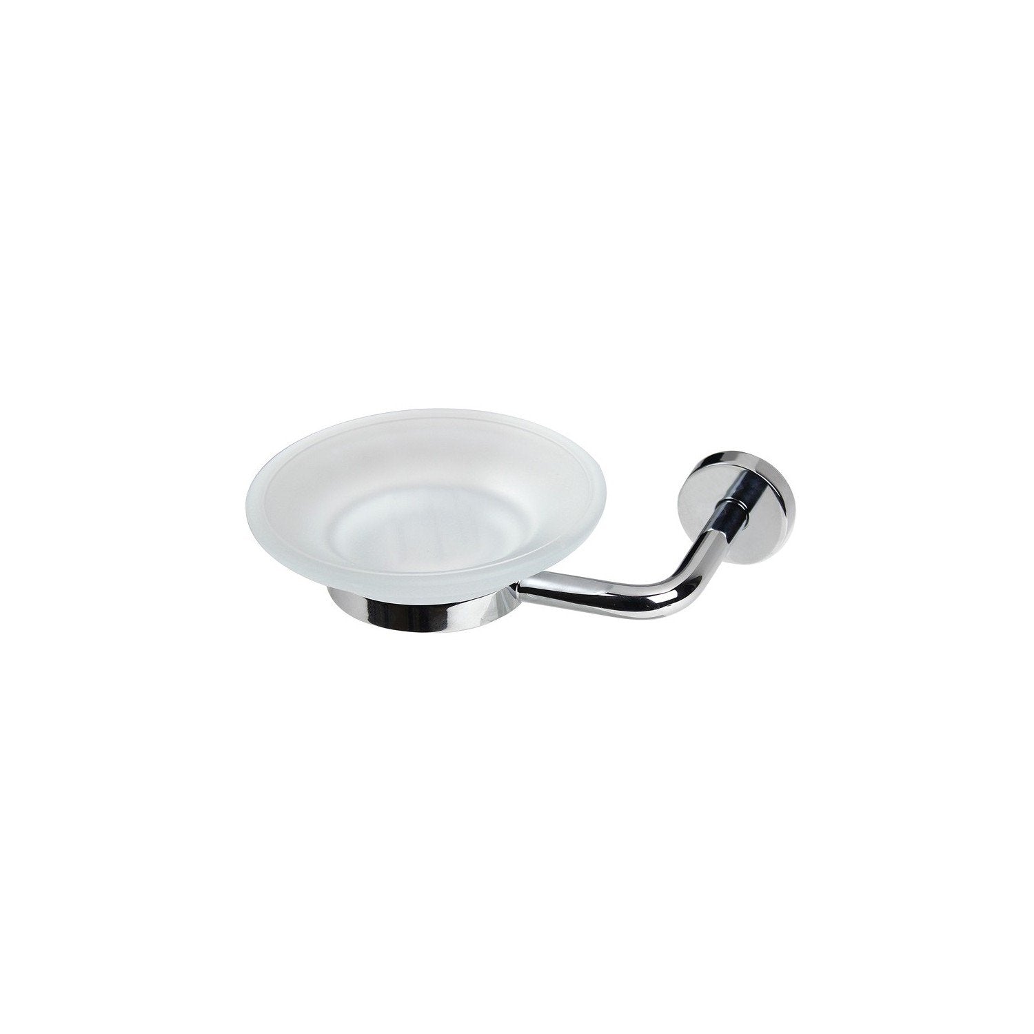 Koh-I-Noor Tito 7417kk Portasapone A Muro In Vetro Acidato Cromo Lucido in ottone e cromato montato a parete, vista del...