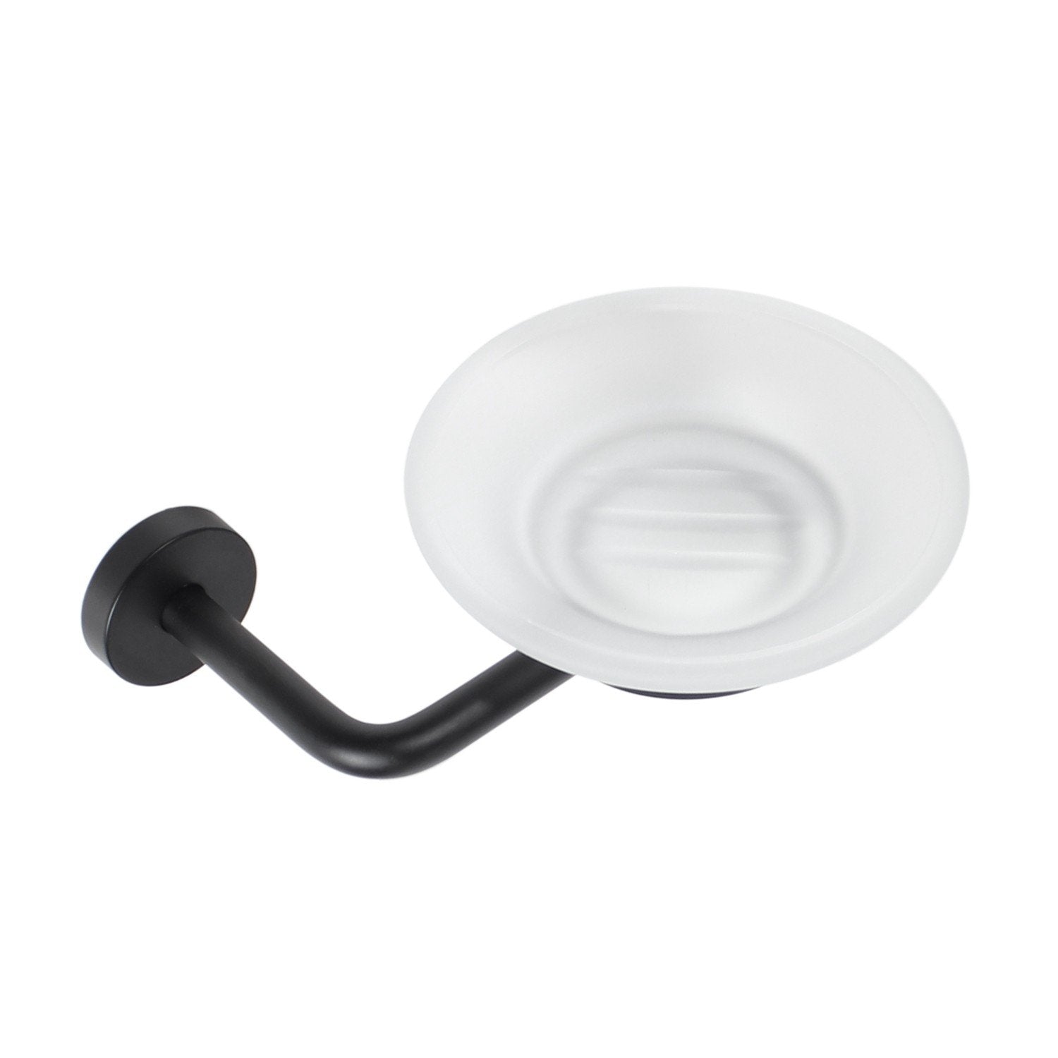 Koh-I-Noor Tito portasapone a muro Nero Opaco in vetro acidato e ottone montato a parete, vista del design e della...