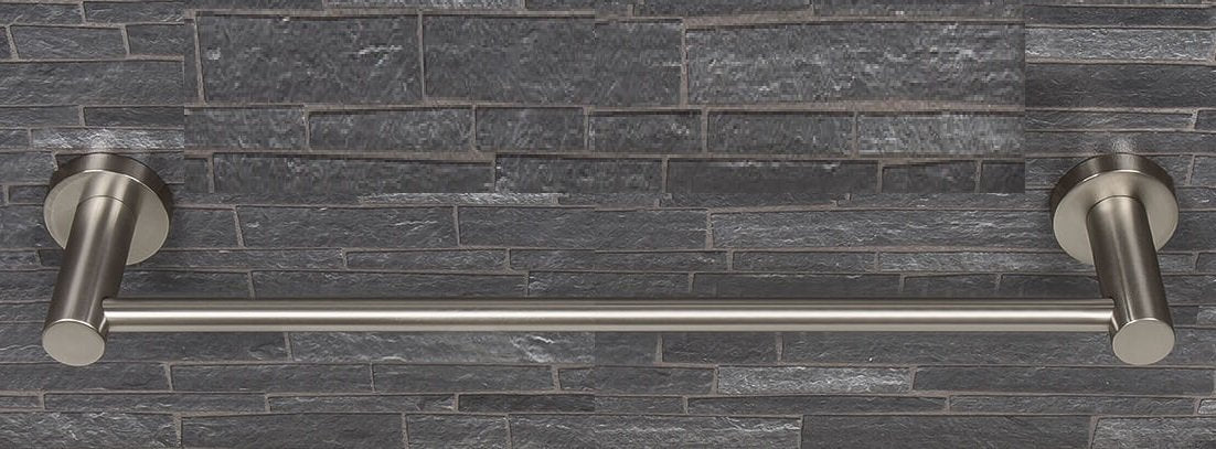 Colombo Plus Portasciugamani 335 mm a muro in acciaio Zirconium Ss Hps, dettaglio ravvicinato del materiale e...