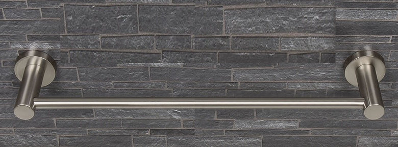 Colombo Plus Portasciugamani 335 mm a muro in acciaio Zirconium Ss Hps, dettaglio ravvicinato del materiale e...