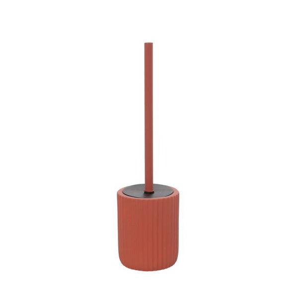 Set portaspazzolini dispenser portasapone e portascopino in ceramica rosso mattone Color