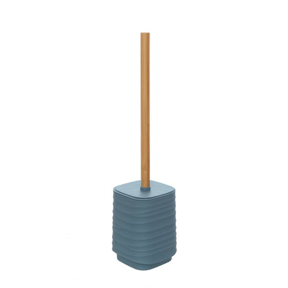 Portascopino in plastica ABS e bamboo blu pastello Alabama