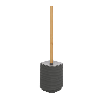 Portascopino in plastica ABS e bamboo grigio Alabama
