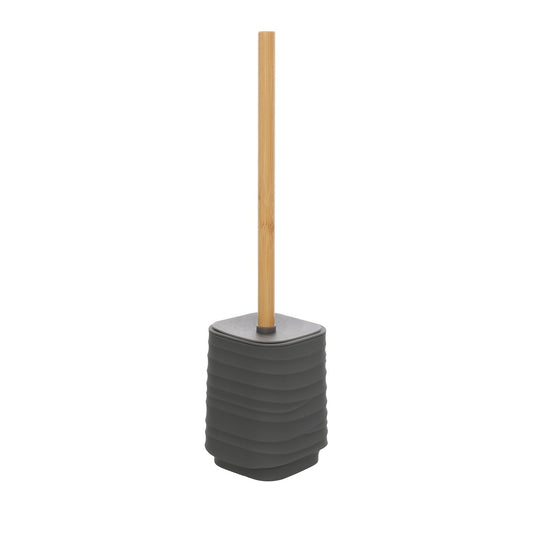 Portascopino in plastica ABS e bamboo grigio Alabama