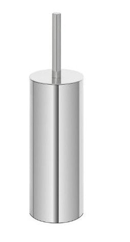 Portascopino tondo con fondo antiscivolo in acciaio inox cromo Prestige