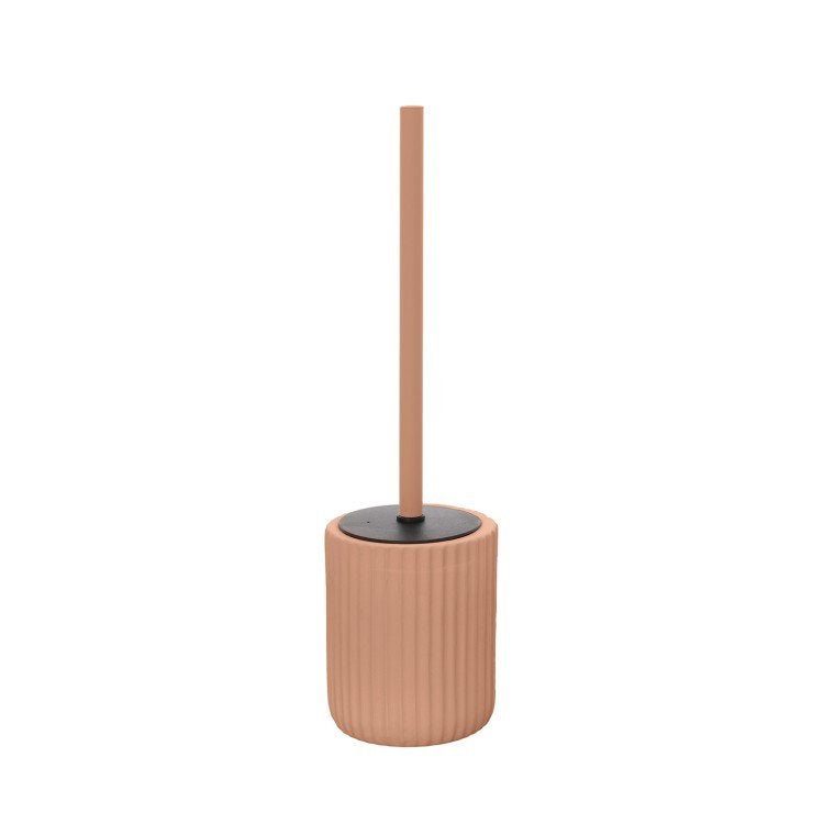 Portascopino wc a pavimento in ceramica rosa color