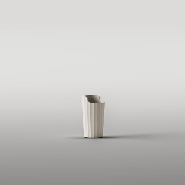 Portaspazzolini da appoggio in plastica bianco naturale 00 Bianco, vista laterale del profilo a muro - Industrias Cosmic