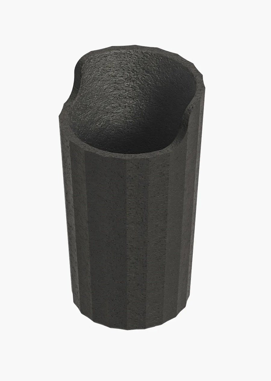 Portaspazzolini da appoggio in plastica nero naturale, dettaglio ravvicinato del materiale e dell'aggancio - Industrias...