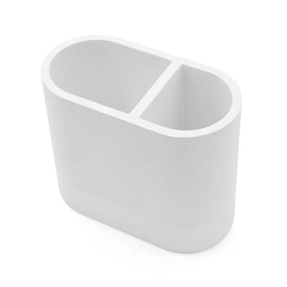 Portaspazzolini doppio in poliresina bianco Marika