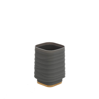 Portaspazzolino in plastica ABS e bamboo grigio Alabama