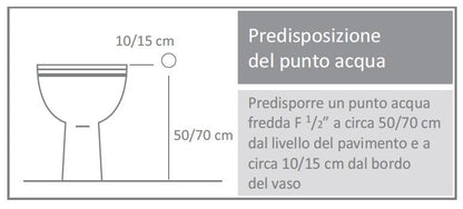 Idroscopino wc con pulsante presa acqua e Flessibile antitorsione cromo lucido Click J3300 Arvag
