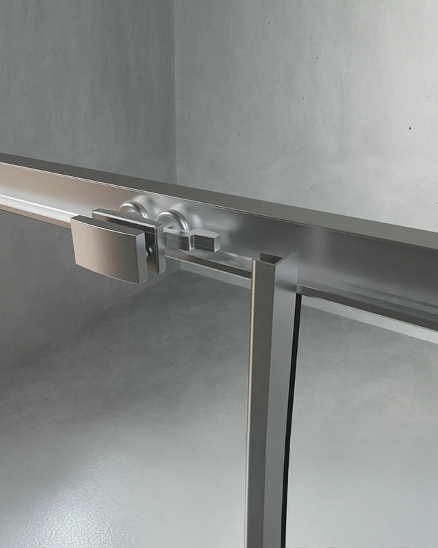Box doccia 90x120 Rio doppio scorrevole vetro 6 mm installato in bagno moderno con ante in vetro temperato - Exagonshop