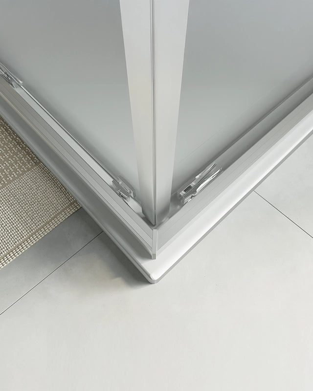 Box doccia 100x70 Rio un anta scorrevole vetro 6 mm installato in bagno moderno con ante in vetro temperato - Exagonshop