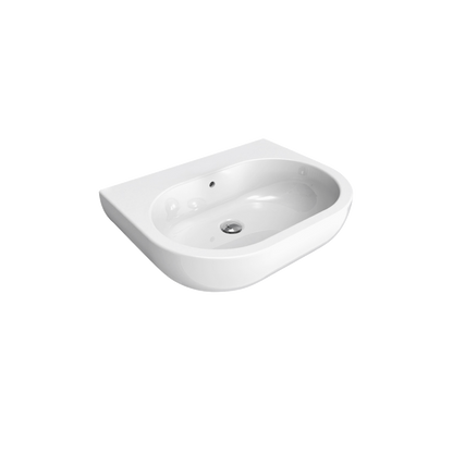 Flaminia QUICK Lavabo 62x48 da appoggio o sospeso con piano rubinetteria in ceramica bianco