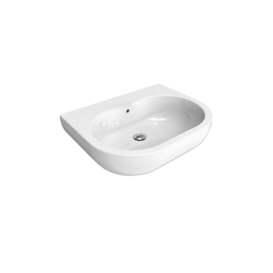 Flaminia QUICK Lavabo 62x48 da appoggio o sospeso con piano rubinetteria in ceramica bianco