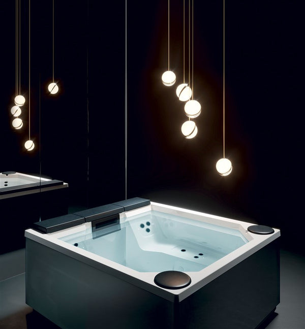Treesse Quarz Light 212 Minipiscina 212x190 H.90 Idromassaggio Da Esterno Con Cromoterapia Riscaldamento Antigelo Copertura Termica E Rivestimento Grigio