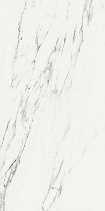 Pavimento rivestimento 60x120 in gres porcellanato 9,5mm Marmo Bianco in rettificato, superficie e texture ravvicinata...