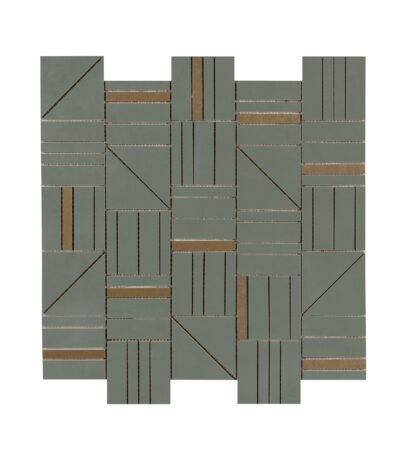 Rivestimento mosaico 40x43 in pasta bianca 6 mm forme in resina e naturale, superficie e texture ravvicinata del gres