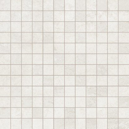 Rivestimento a mosaico 30x30 in pasta bianca 10mm white, superficie e texture ravvicinata del gres