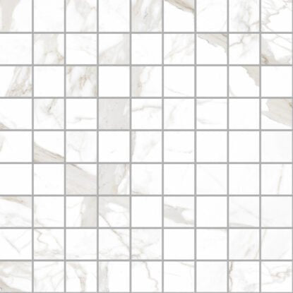 Pavimento rivestimento mosaico 30x30 in gres fine Marmo Bianco in porcellana e marmo naturale, superficie e texture...