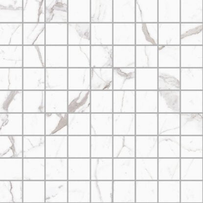 Pavimento rivestimento mosaico 30x30 in gres fine in porcellana e marmo naturale, superficie e texture ravvicinata del gres