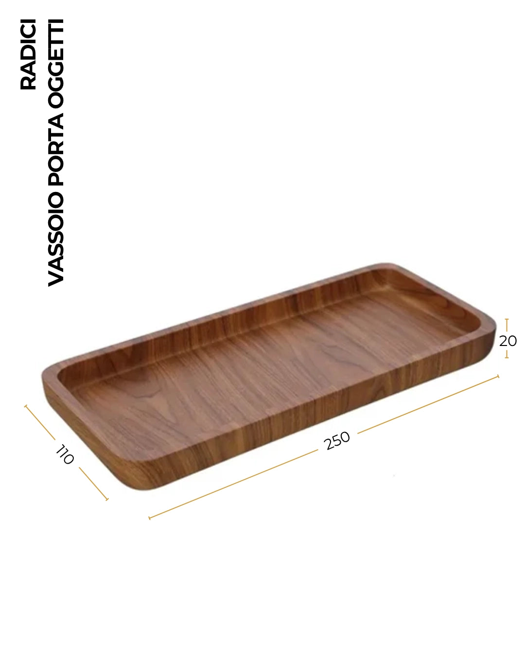 Vassoio portaoggetti effetto legno Radici