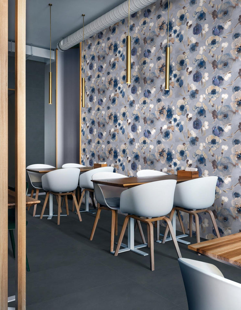 Ragno Decora decoro da rivestimento 60x120 sp. 8,5 Multicolore posata in ambiente arredato, dettaglio della venatura