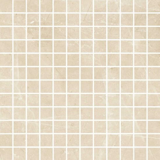 Pavimento rivestimento mosaico 30x30 in gres fine porcellanato 10mm crema Ragno Imperiale