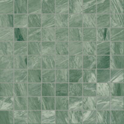 Pavimento rivestimento mosaico 30x30 in gres fine porcellanato 10mm verde antigua glossy Ragno Incanto